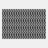 Valentijnsdag drievoudig hoort alle zwarte patrone inpakpapier vel (Voorkant 3)