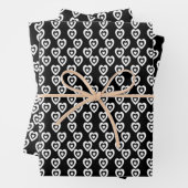 Valentijnsdag drievoudig hoort alle zwarte patrone inpakpapier vel (In situ)