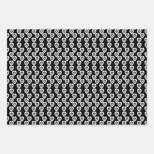 Valentijnsdag drievoudig hoort alle zwarte patrone inpakpapier vel (Voorkant)