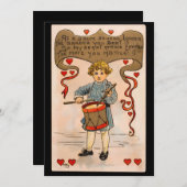 Valentijnsdag Drummer Boy  Feestdagenkaart (Voorkant / Achterkant)