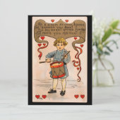 Valentijnsdag Drummer Boy  Feestdagenkaart (Staand voorkant)