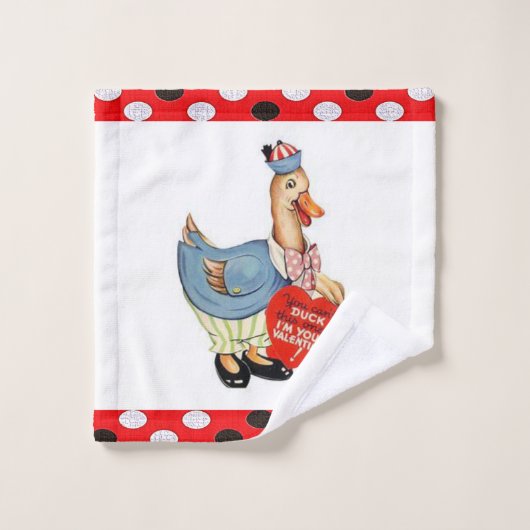 Valentijnsdag Duck  Bad Handdoek (Wasdoekje)