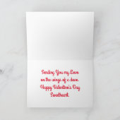 Valentijnsdag Duif Met Roos Feestdagen Kaart (Binnen)