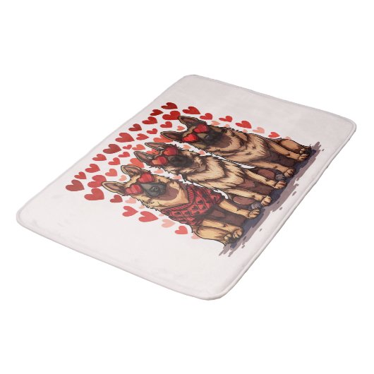 Valentijnsdag Duitse herdershonden Badmat (Gekanteld)