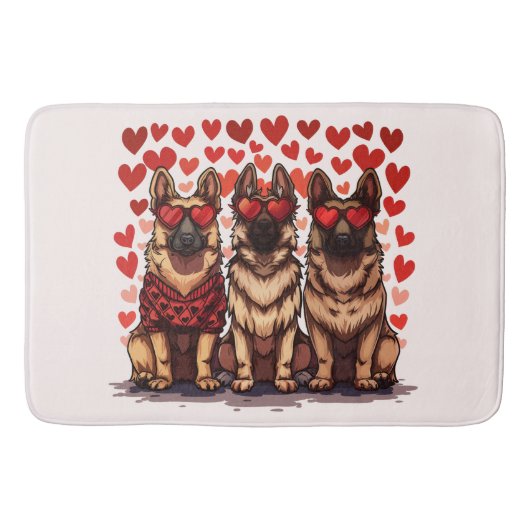 Valentijnsdag Duitse herdershonden Badmat (Voorkant)
