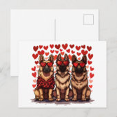 Valentijnsdag Duitse herdershonden Briefkaart (Voorkant / Achterkant)