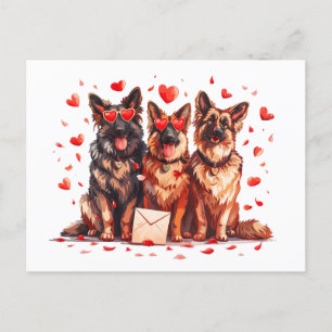 Valentijnsdag Duitse herdershonden Briefkaart
