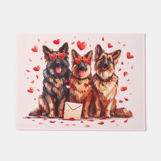 Valentijnsdag Duitse Herdershonden Deurmat (Voorkant)