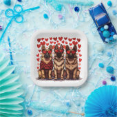 Valentijnsdag Duitse herdershonden Papieren Bordje (Feest)