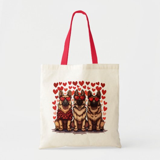 Valentijnsdag Duitse herdershonden Tote Bag (Voorkant)