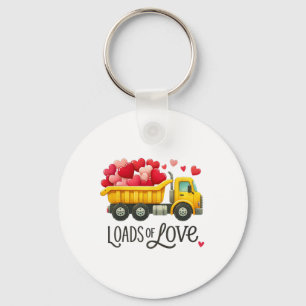 Valentijnsdag dump truck ladingen van liefde peute sleutelhanger