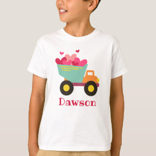 Valentijnsdag Dump Truck Personalized T-Shirt