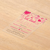 Valentijnsdag Eat, Drink & Love Party Acryl Uitnodigingen (Laagn)