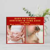 Valentijnsdag Echografie Zwangerschapsaankondiging Folie Feestdagenkaart (Staand Voorkant)