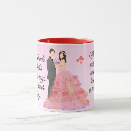 Valentijnsdag echte liefde eindigt huwelijk mok (Midden)