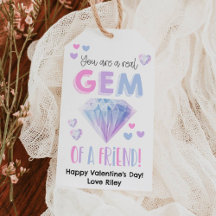 Valentijnsdag Edelsteen Vriend Cadeautag