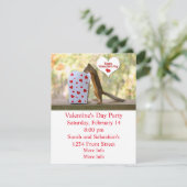 Valentijnsdag eekhoorn feestdagenkaart (Staand voorkant)
