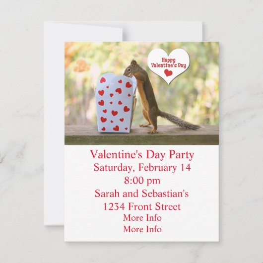 Valentijnsdag eekhoorn feestdagenkaart (Voorkant)