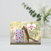 Valentijnsdag eekhoorn feestdagenkaart (Staand voorkant)