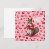 Valentijnsdag Eekhoorn met harten Feestdagenkaart (Voorkant / Achterkant)