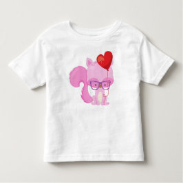Valentijnsdag eekhoorn, roze eekhoorn, bril kinder shirts