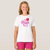 Valentijnsdag eekhoorn, roze eekhoorn, bril t-shirt (Voorkant volledig)