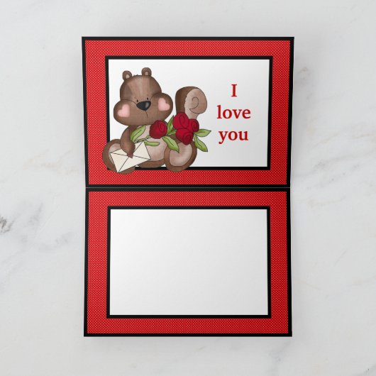 Valentijnsdag eekhoorn Wenskaart Feestdagen Kaart (Binnen)