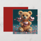 Valentijnsdag een knuffelbeer feestdagenkaart (Voorkant / Achterkant)