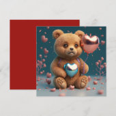 Valentijnsdag een knuffelbeer feestdagenkaart (Voorkant / Achterkant)