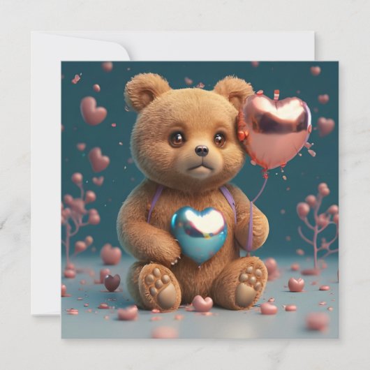 Valentijnsdag een knuffelbeer feestdagenkaart (Voorkant)