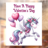 Valentijnsdag Eenhoring Ramensticker Raamsticker (Vel 2)