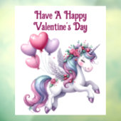 Valentijnsdag Eenhoring Ramensticker Raamsticker (Vel 3)