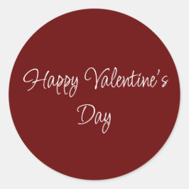 Valentijnsdag Eenvoudig Elegant Script Rood Ronde Sticker