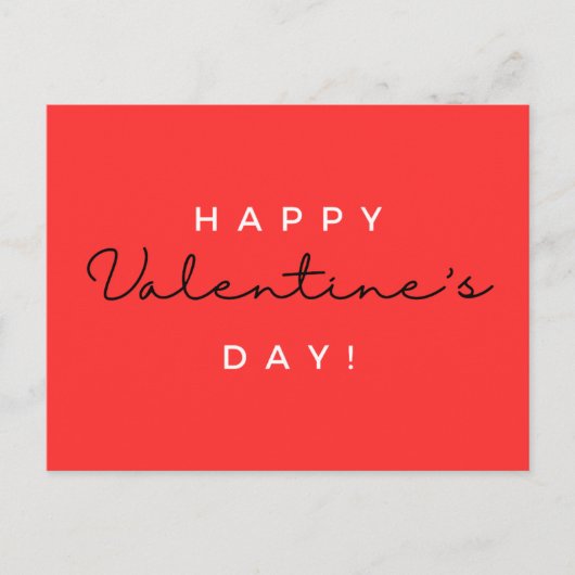 Valentijnsdag eenvoudige elegante moderne typograf briefkaart (Voorkant)