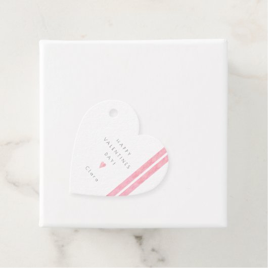 Valentijnsdag Eenvoudige moderne Waterverf hartroz Bedankjes Labels (In situ)