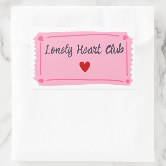 Valentijnsdag Eenzame Harten Club Rechthoekige Sticker (Tas)