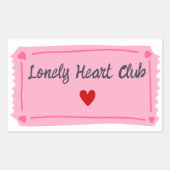 Valentijnsdag Eenzame Harten Club Rechthoekige Sticker (Voorkant)