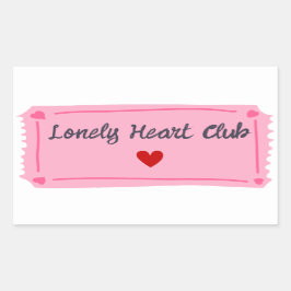 Valentijnsdag Eenzame Harten Club Rechthoekige Sticker
