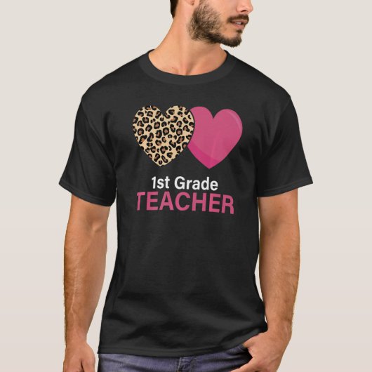 Valentijnsdag eerste graad leraar leopard Cheetah T-shirt (Voorkant)
