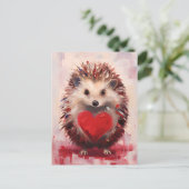 Valentijnsdag egel briefkaart (Staand voorkant)