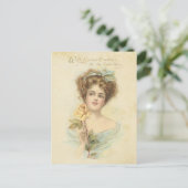  Valentijnsdag Elegant Lady Yellow Rose Feestdagenkaart (Staand voorkant)