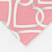 Valentijnsdag, elegant modern hartenpatroon fleece deken (Hoek)