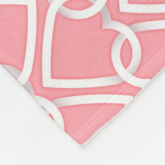 Valentijnsdag, elegant modern hartenpatroon fleece deken (Hoek)