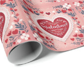 Valentijnsdag Elegant Romantisch  Liefde Hart Cadeaupapier (Rol Hoek)