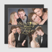 Valentijnsdag Elegante Gouden Fotocollage (Voorkant / Achterkant)