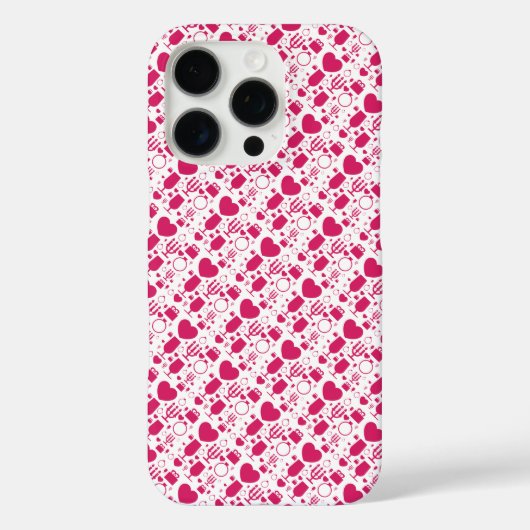 Valentijnsdag elementen patronen Case-Mate iPhone case (Achterkant)