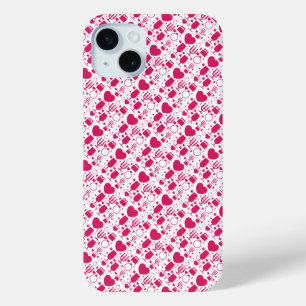 Valentijnsdag elementen patronen iPhone 15 mini hoesje