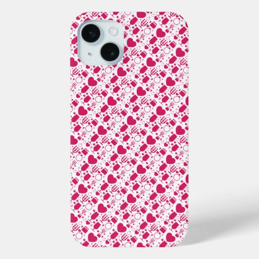 Valentijnsdag elementen patronen Case-Mate iPhone case (Achterkant)