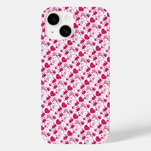 Valentijnsdag elementen patronen Case-Mate iPhone case (Achterkant)