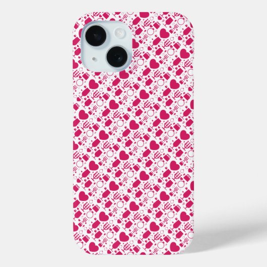 Valentijnsdag elementen patronen Case-Mate iPhone case (Achterkant)